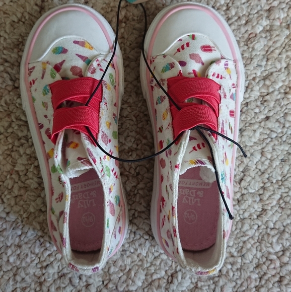 lily and Dan Colorful Ice Cream Cone Slip-On Canvas Sneakers size 8/9 - Picture 2 of 9